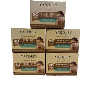 5 Pks Yardley London Fresh Dry Facial Towelettes (100 ct Total) Fragrance Free